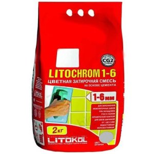 Затирка для швов Litochrom 1-6, C10, серая, 2 кг Litokol (Литокол)