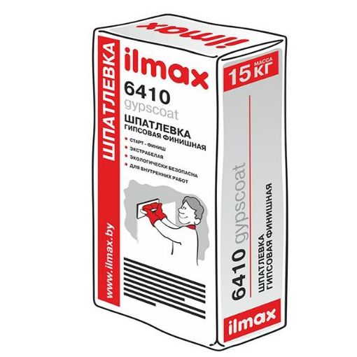 Шпаклевка финишная гипсовая Ilmax 6410, белая, 20 кг Ilmax (Илмакс)